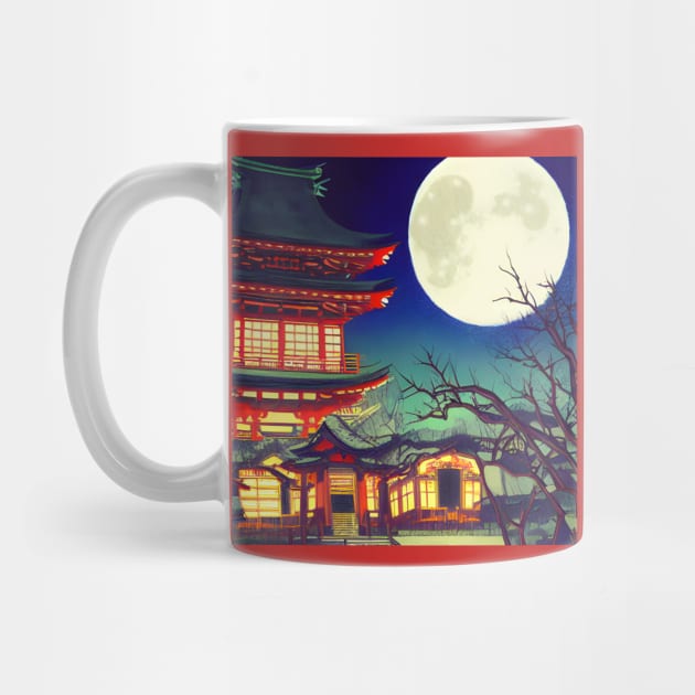 Time Traveller In the Woods with Japanese Moonlight Scenery by DaysuCollege